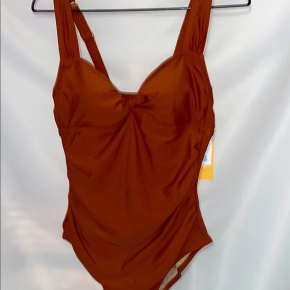 NWT KONA SOL WO SIZE  LG12/14. COPPER ONE PIECE BATHING SUIT LENGTH APPROX 25” - Picture 1 of 11